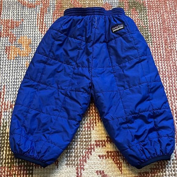 Patagonia Blue Plaid Reversible Nano Puff Snow Pants Size 6 month - Picture 6 of 8